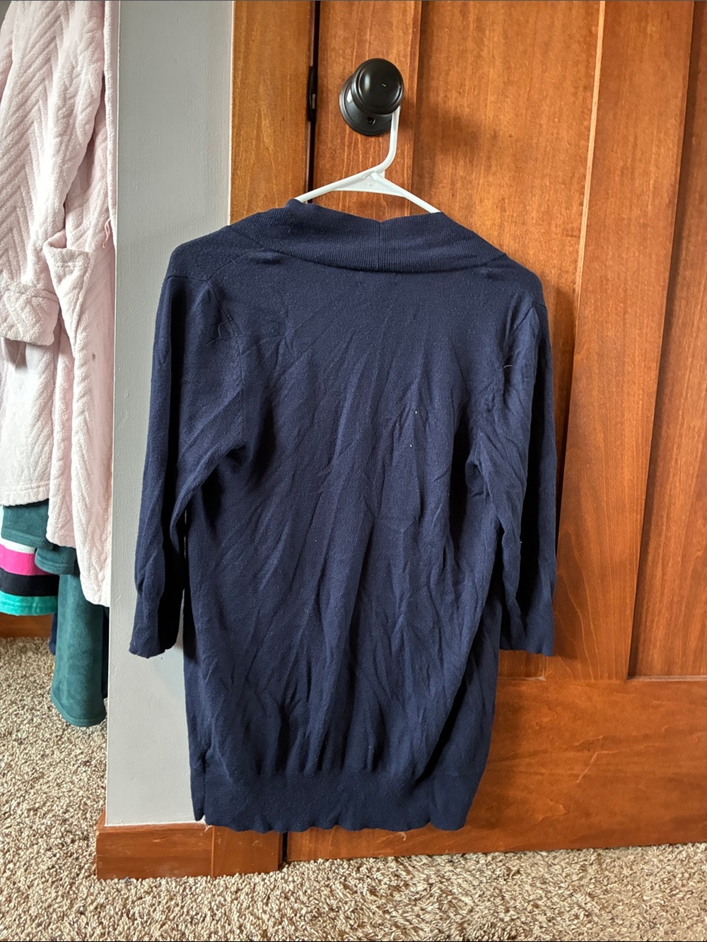 Merona Navy Open-Front Lightweight Cardigan - Picture 3 of 3